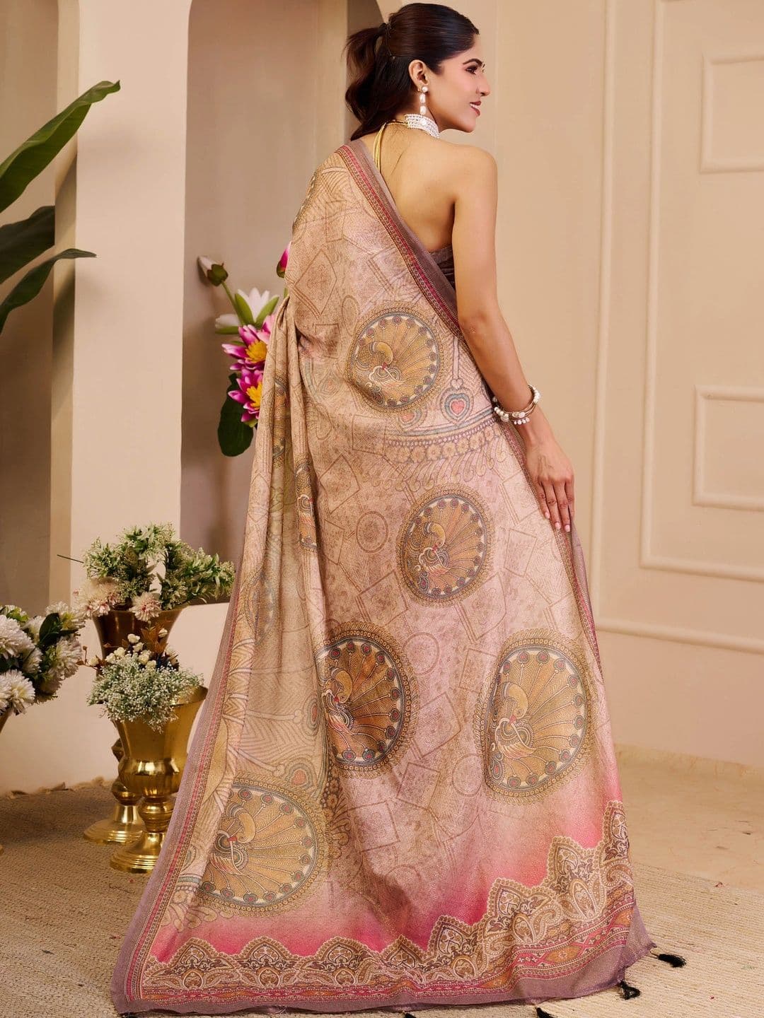 Maroosh Women Paisley Silk Cotton Handloom Saree thumbnail 5