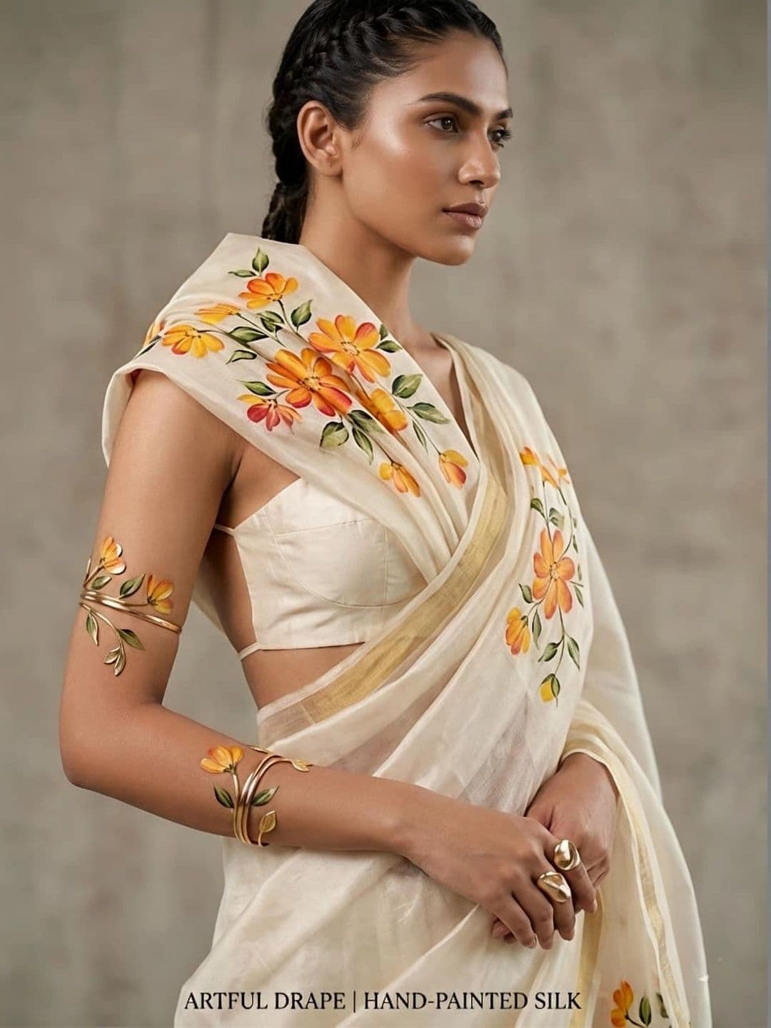 vidhyarani Floral Saree thumbnail 6