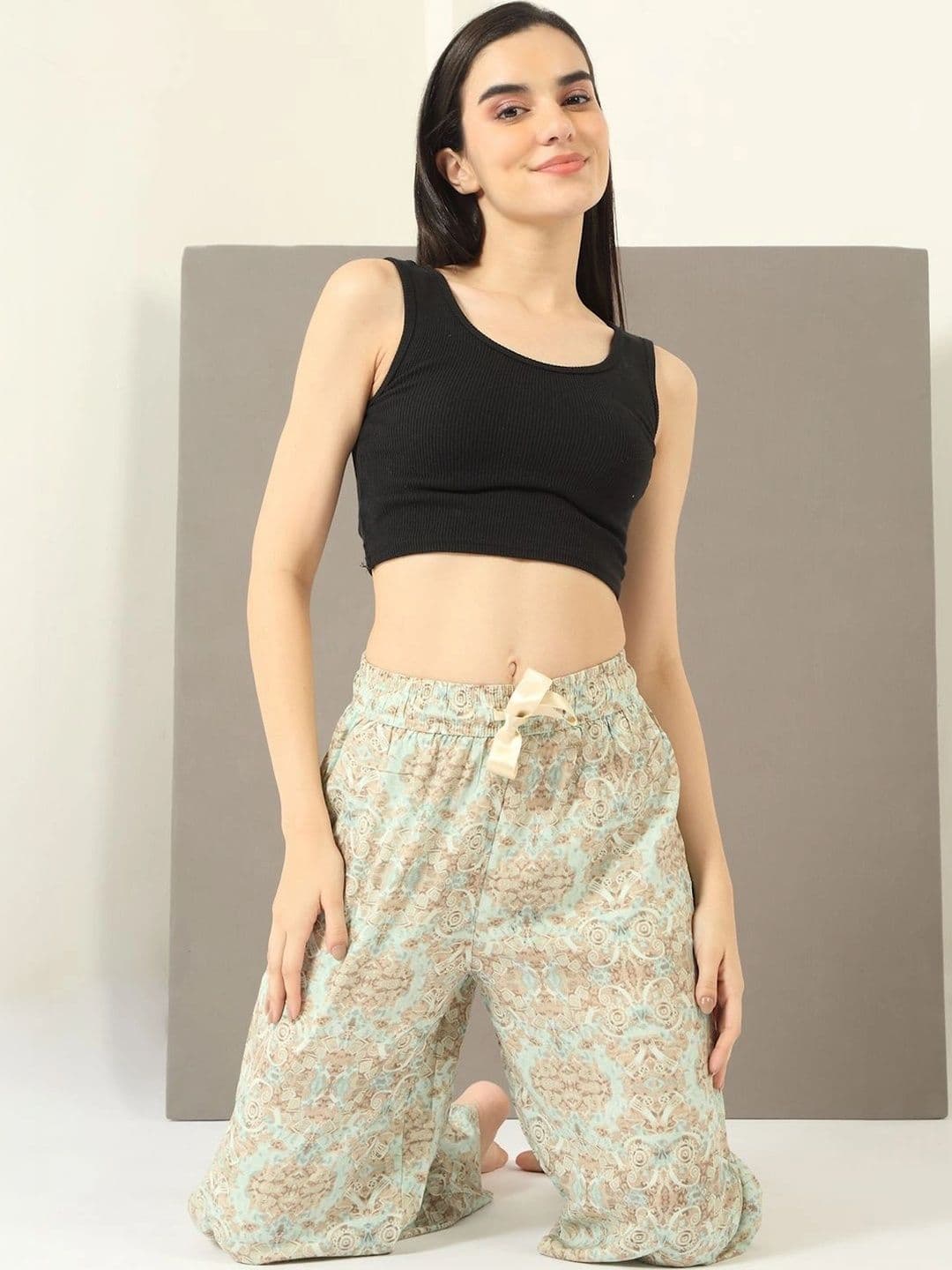 Sweet Dreams Women Ethnic Motifs Printed Knitted Ethnic Palazzos - view 1