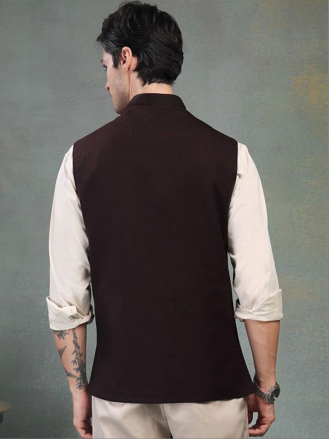 Badoliya & Sons Pure Wool Woven Nehru Jackets thumbnail 7