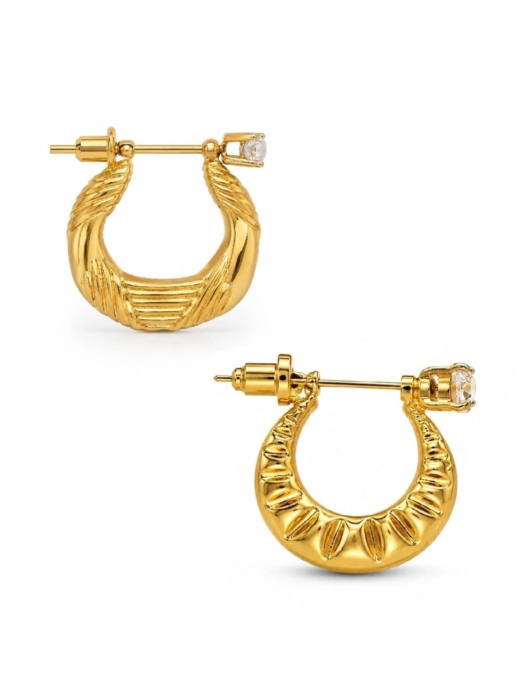 Adhvik Crescent Shaped Half Hoop Earrings thumbnail 6