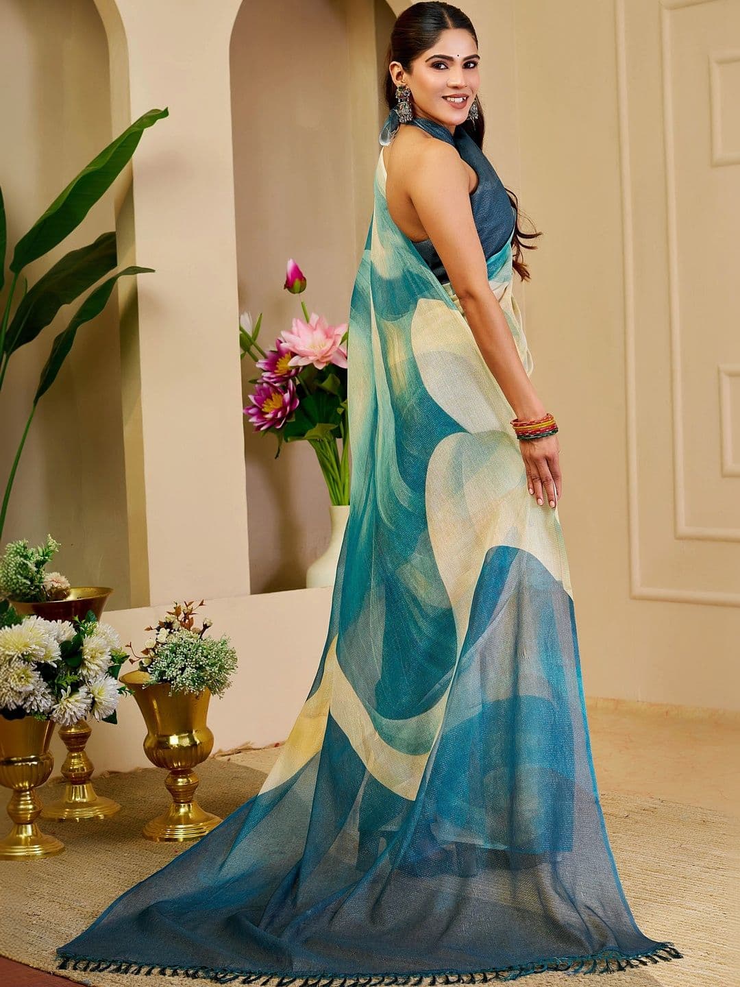 Maroosh Women Silk Cotton Handloom Saree thumbnail 2