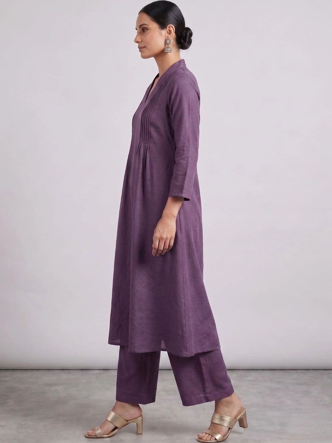 Moda Rapido Women Regular Pure Silk Kurta with Trousers thumbnail 3
