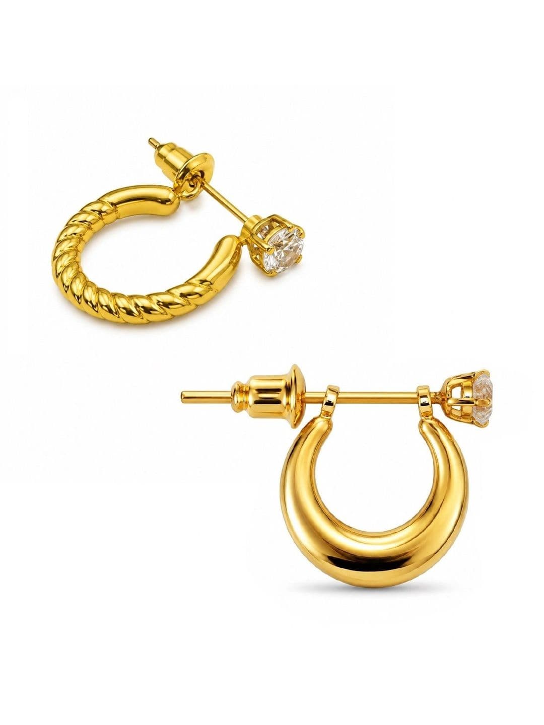 Adhvik Circular Half Hoop Earrings - view 1