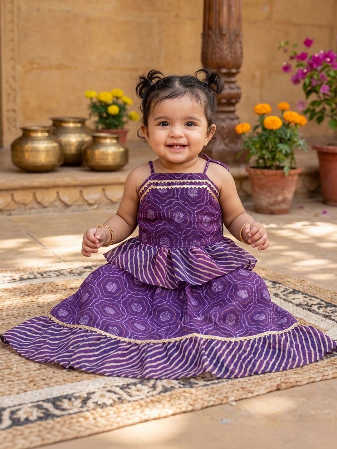 Sangria Girls Printed Ready to Wear Lehenga & thumbnail 5