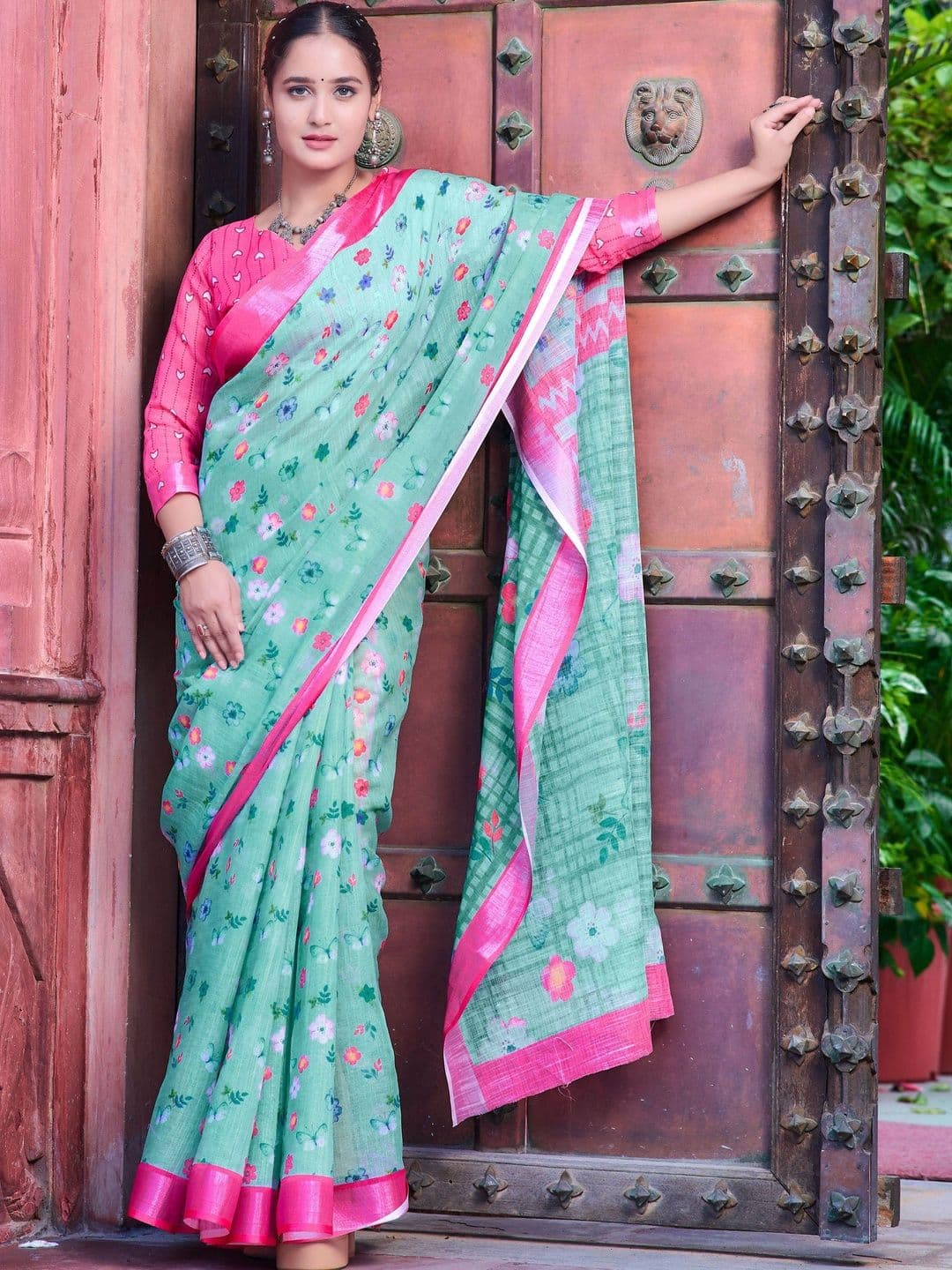 MANVAA Floral Saree - view 1