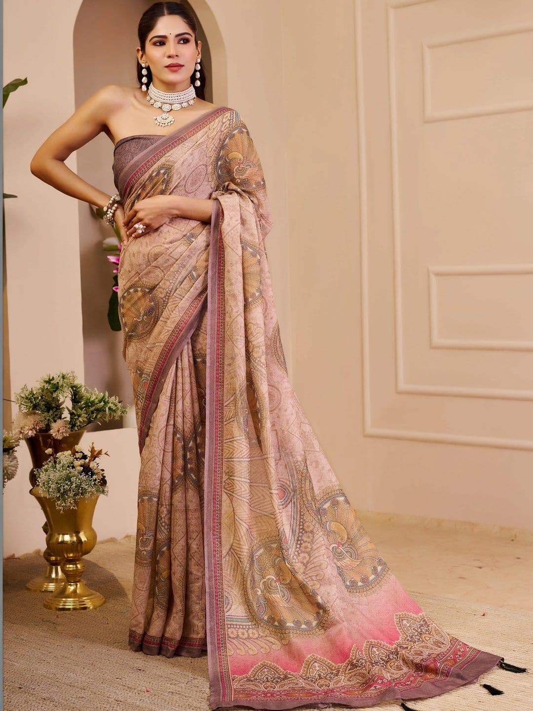 Maroosh Women Paisley Silk Cotton Handloom Saree - view 1