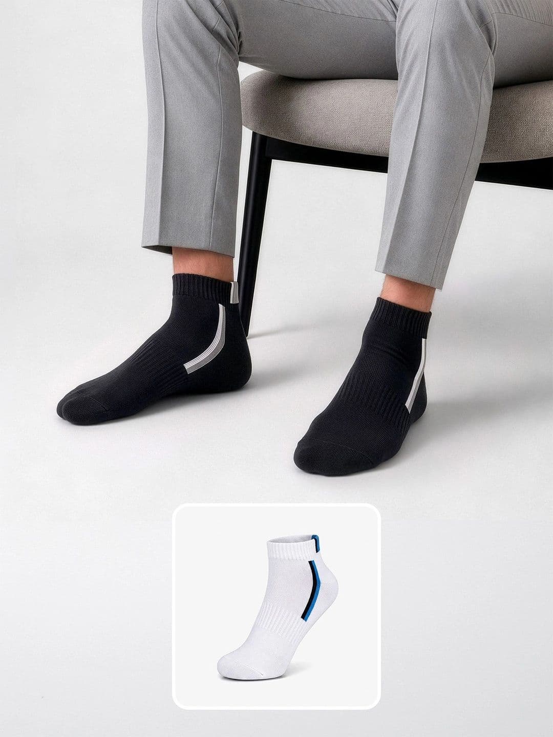 LOUIS STITCH Men Pack of 2 Cotton Assorted Patterned Ankle Length Socks thumbnail 3