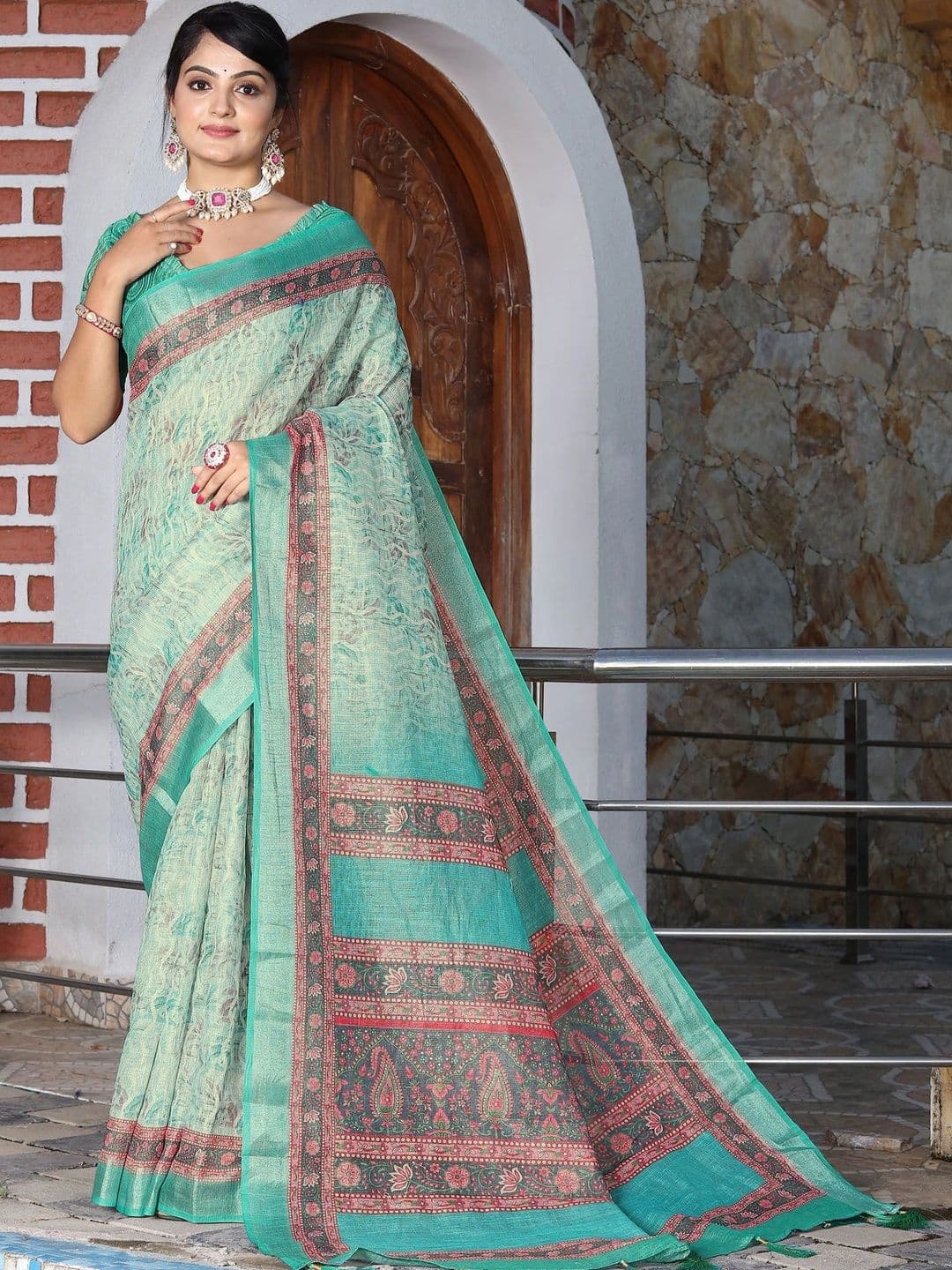 Maroosh Silk Cotton Handloom Saree - view 1