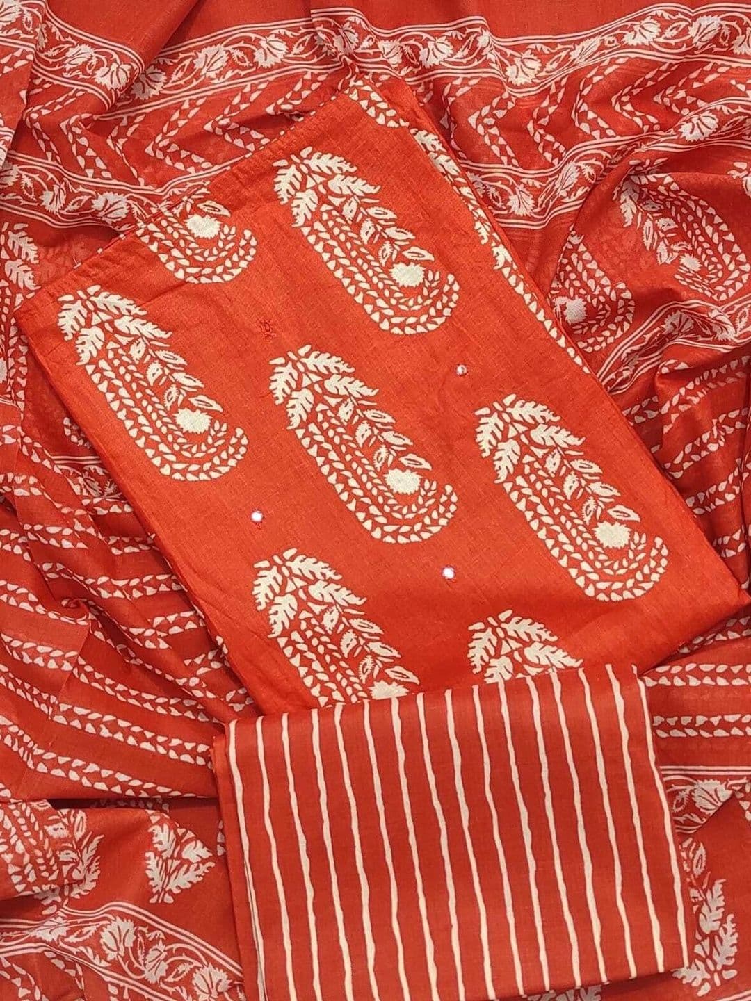 FAB JUNCTION Printed Pure Cotton Unstitched Dress Material thumbnail 3