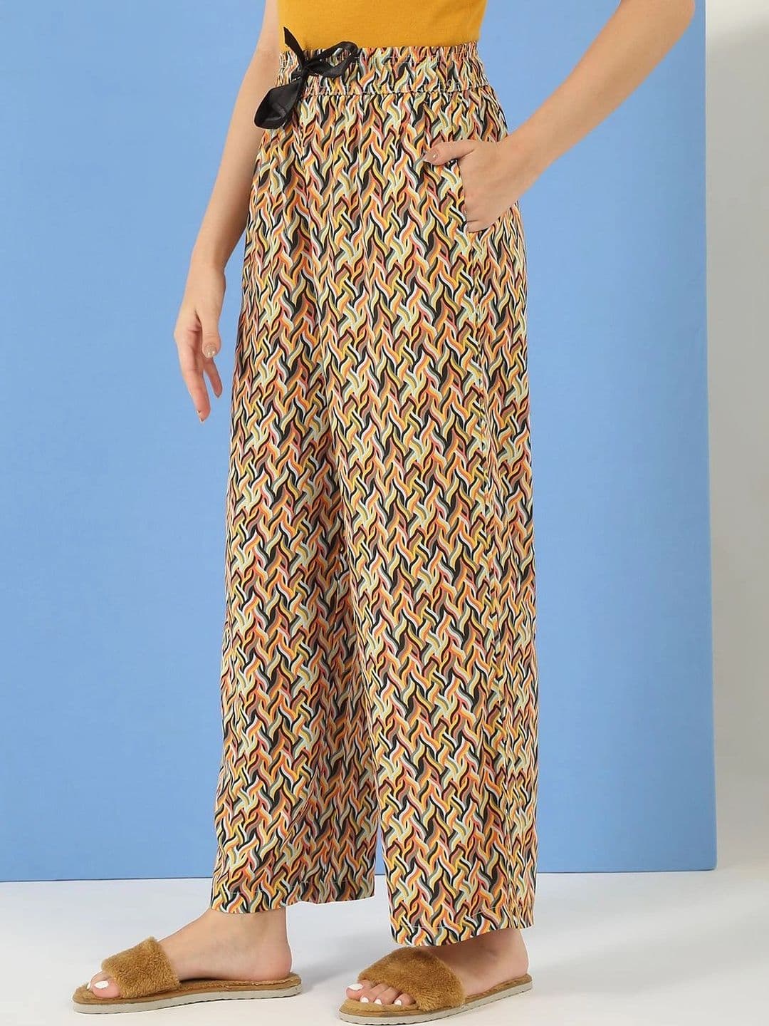 Sweet Dreams Women Printed Knitted Palazzos thumbnail 5