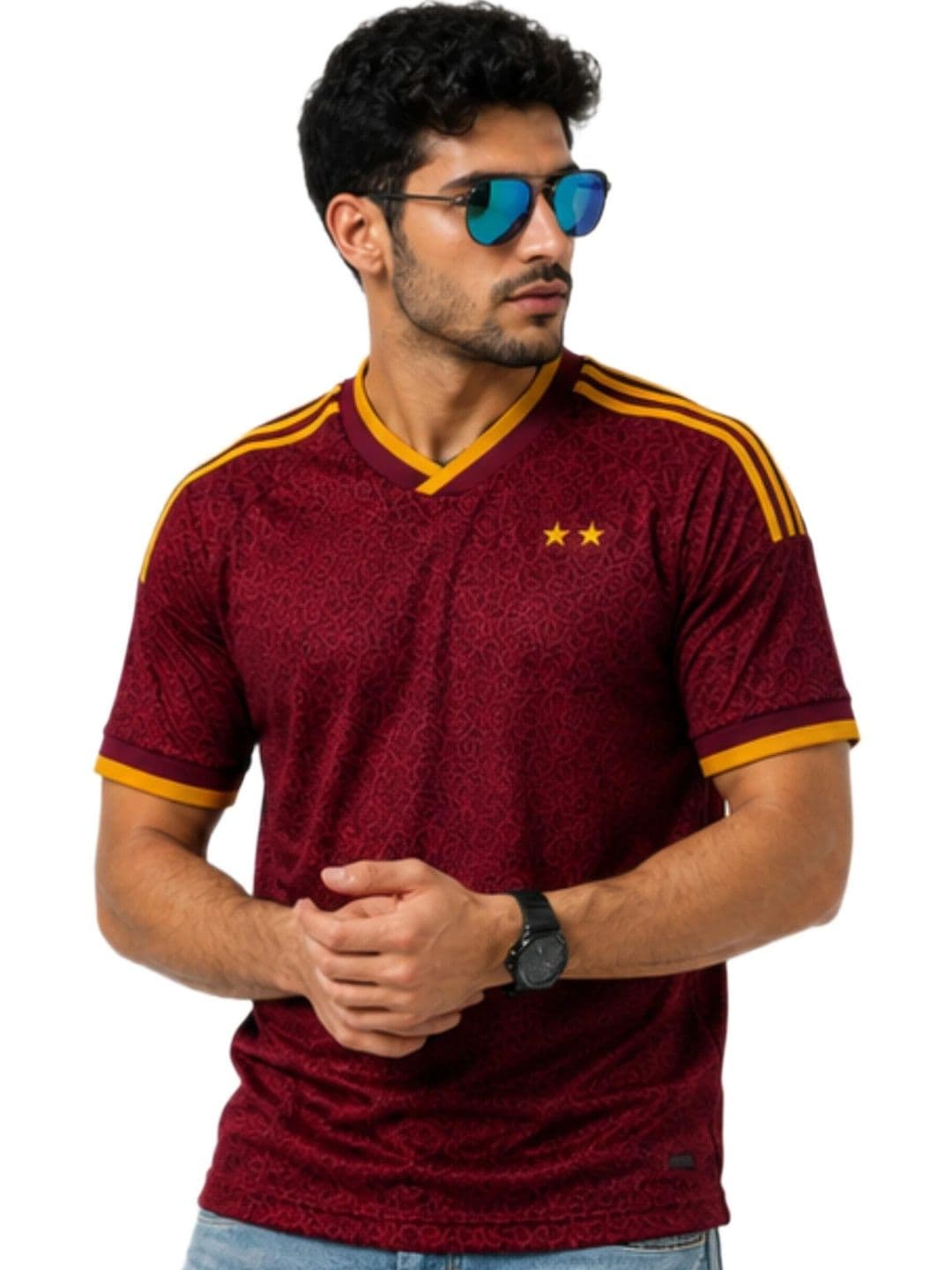 teky Men Self Design V-Neck T-shirt - view 1