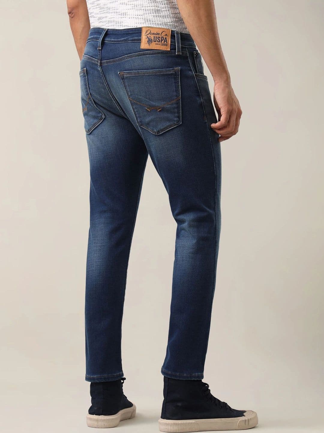 U.S. Polo Assn. Denim Co. Men Tapered Fit Mid-Rise Low Distress Jeans thumbnail 5