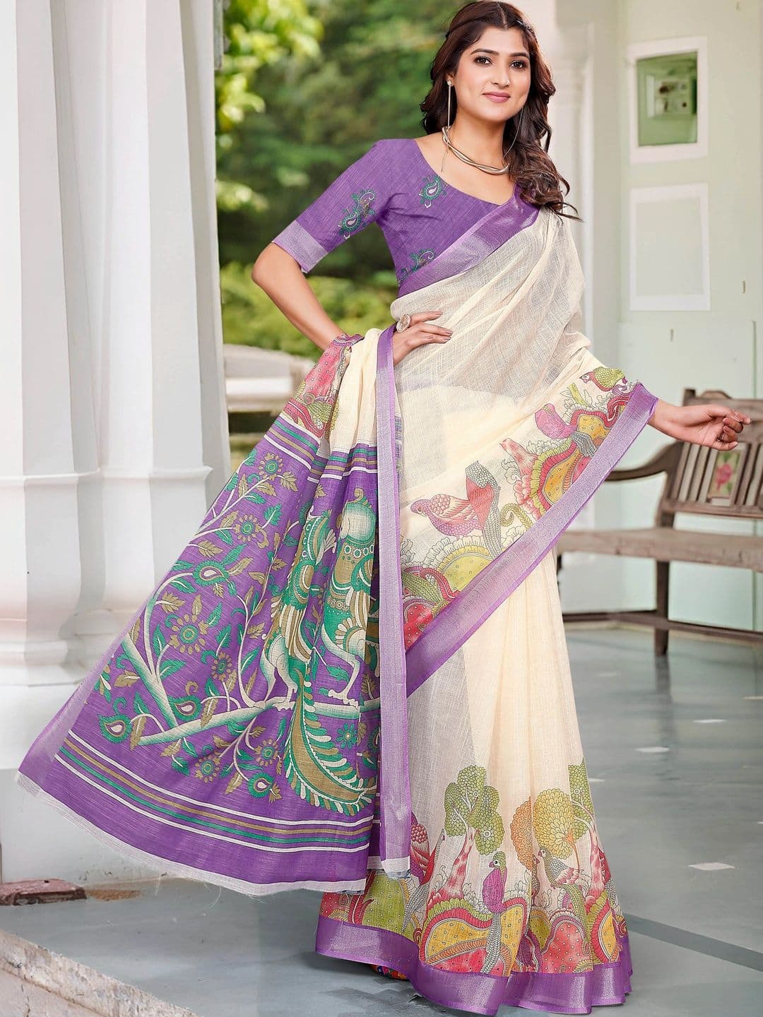 MANVAA Kalamkari Saree thumbnail 2
