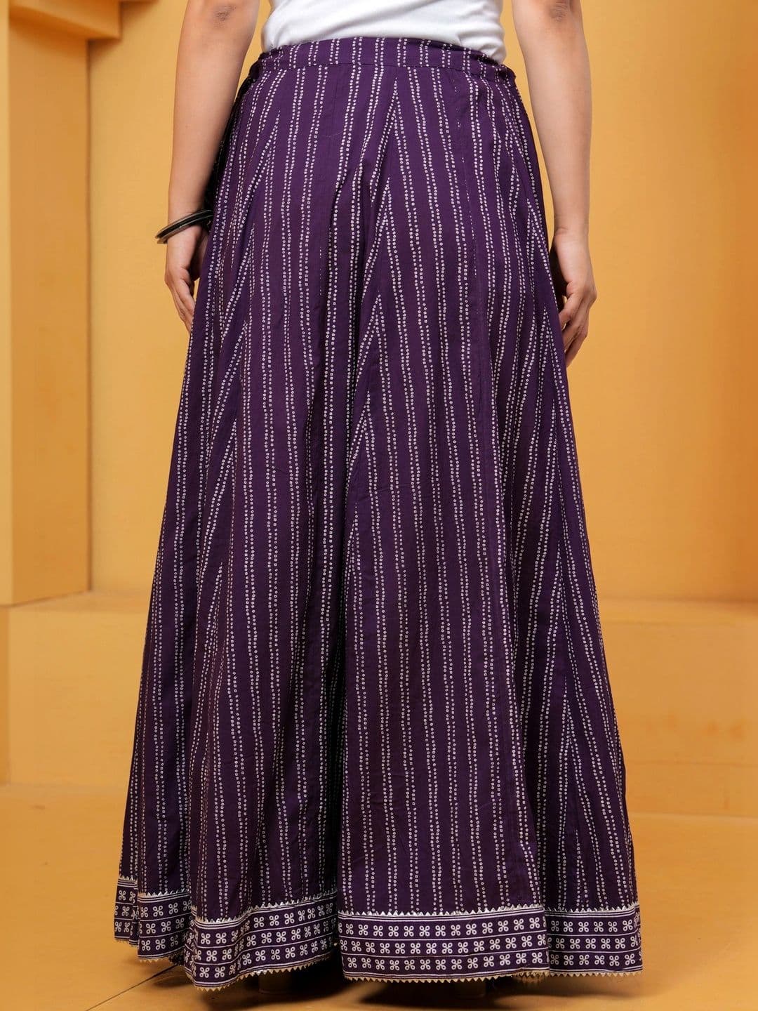 Maquien Women Cotton Cambric Abstract Maxi Flared Skirt thumbnail 7