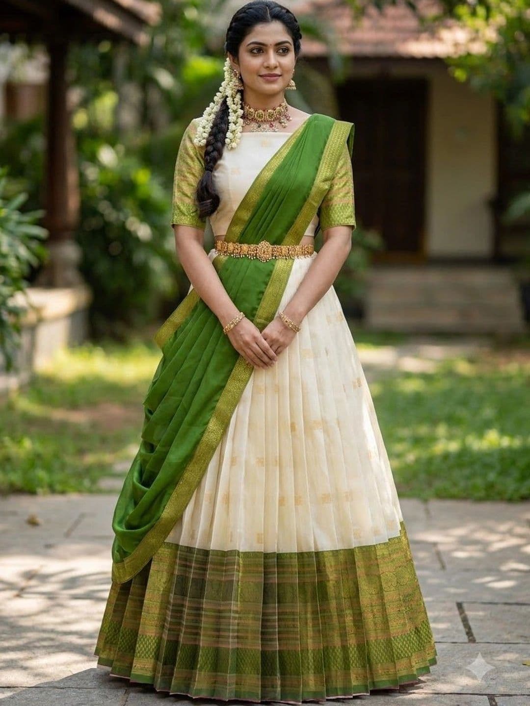 Fabcartz Semi-Stitched Lehenga & Unstitched Blouse With Dupatta - view 1