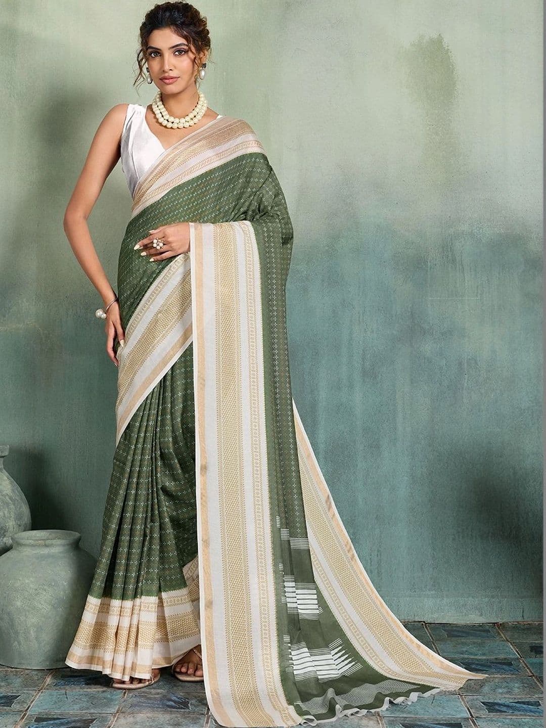 DWIJA FASHION Women Striped Saree - view 1