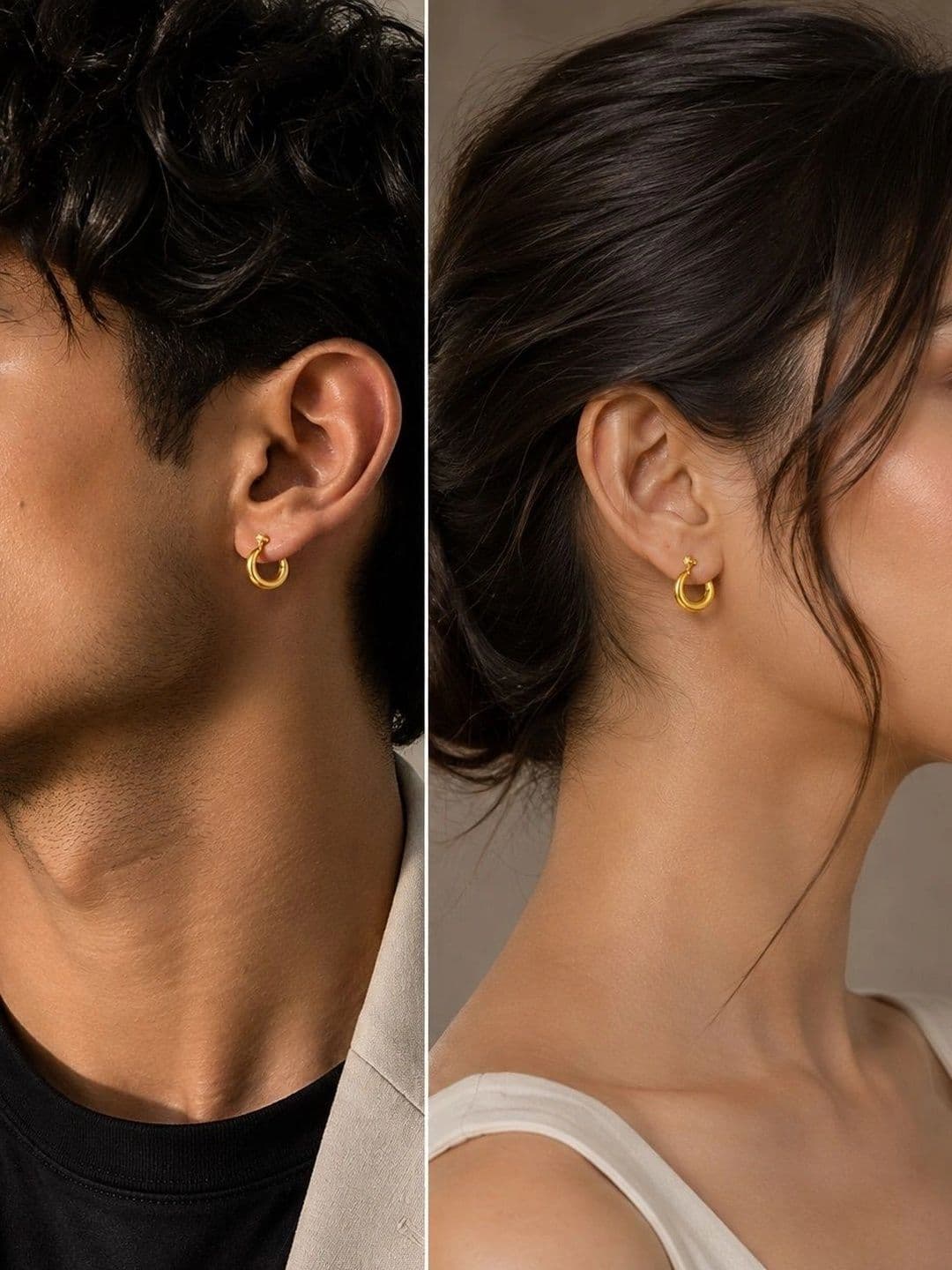 Adhvik Circular Half Hoop Earrings thumbnail 2