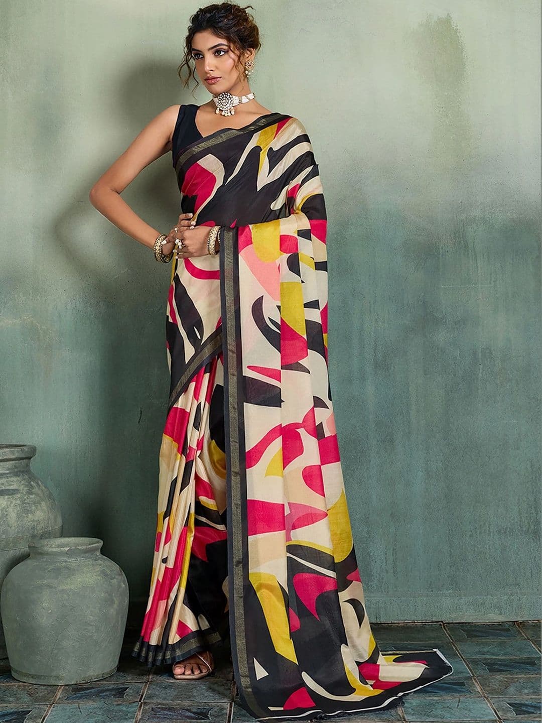 KALINI Designer Block Print Saree - view 1