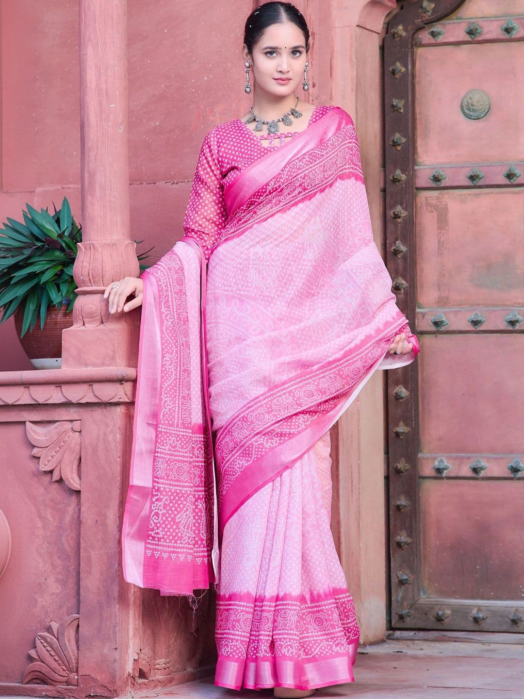 MANVAA Bandhani Saree thumbnail 2