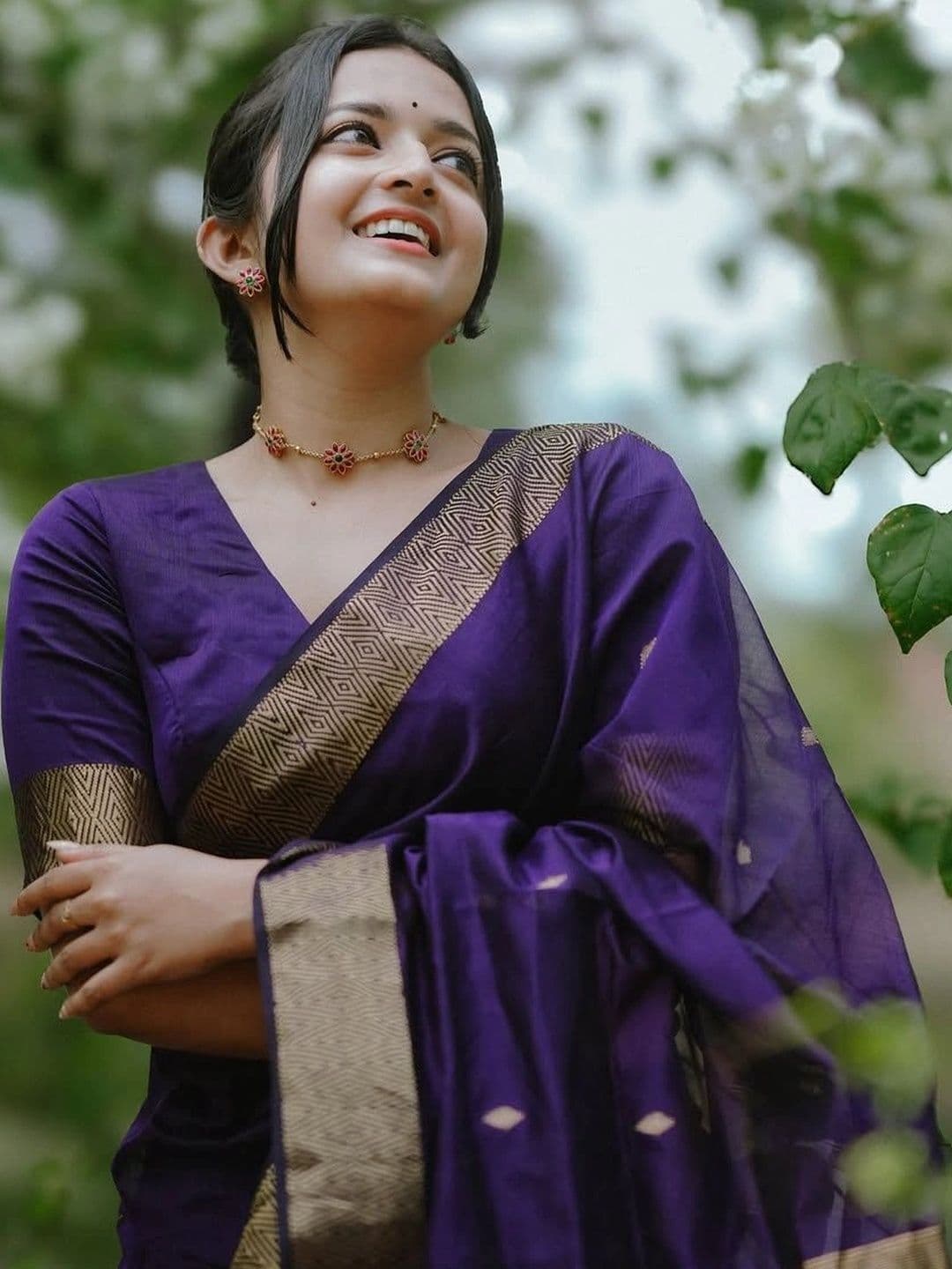 Mitera Kalamkari Zari Banarasi Saree - view 1