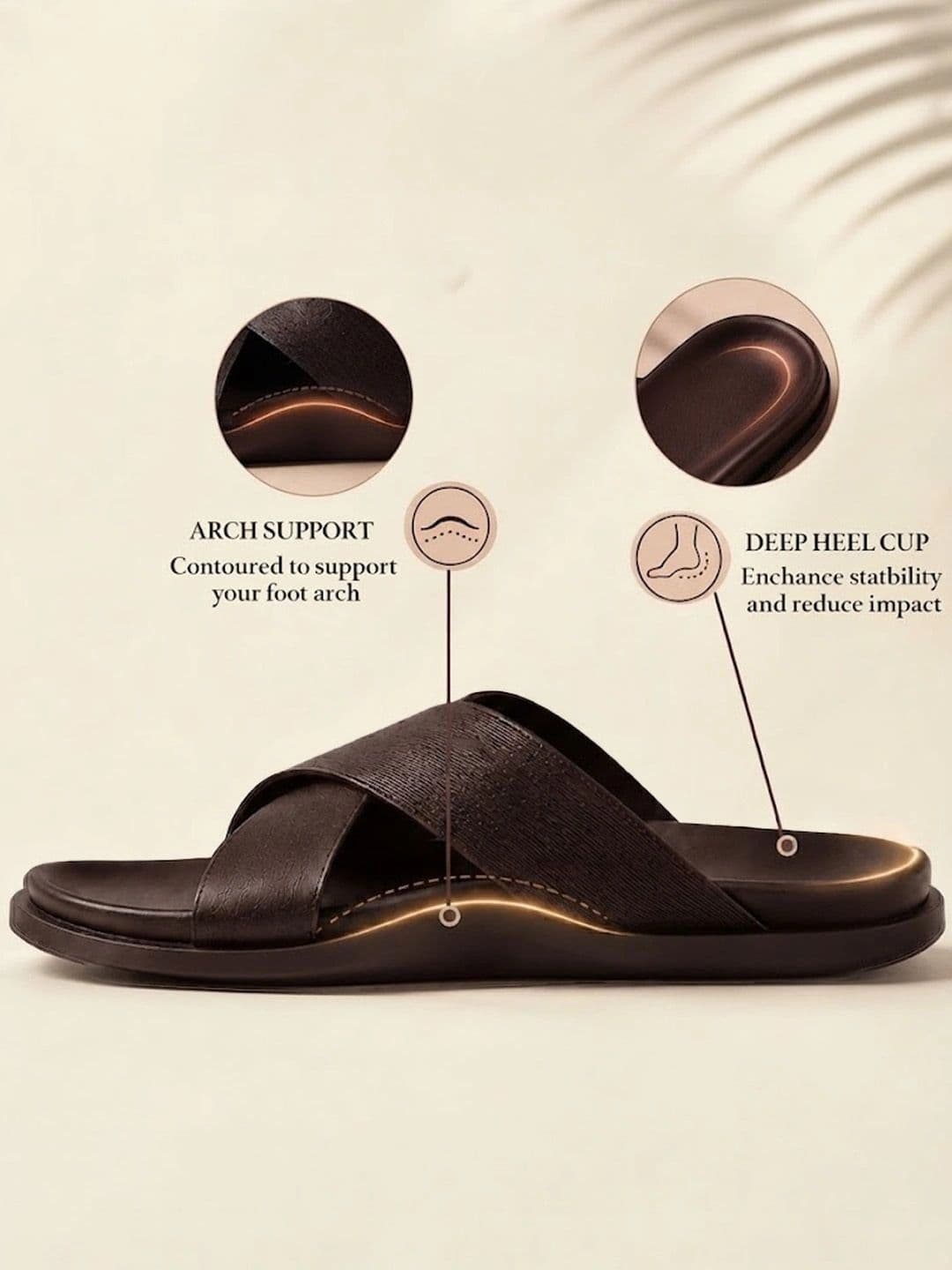 THOMAS CRICK Men Brown Leather Shoe-Style Sandals thumbnail 3