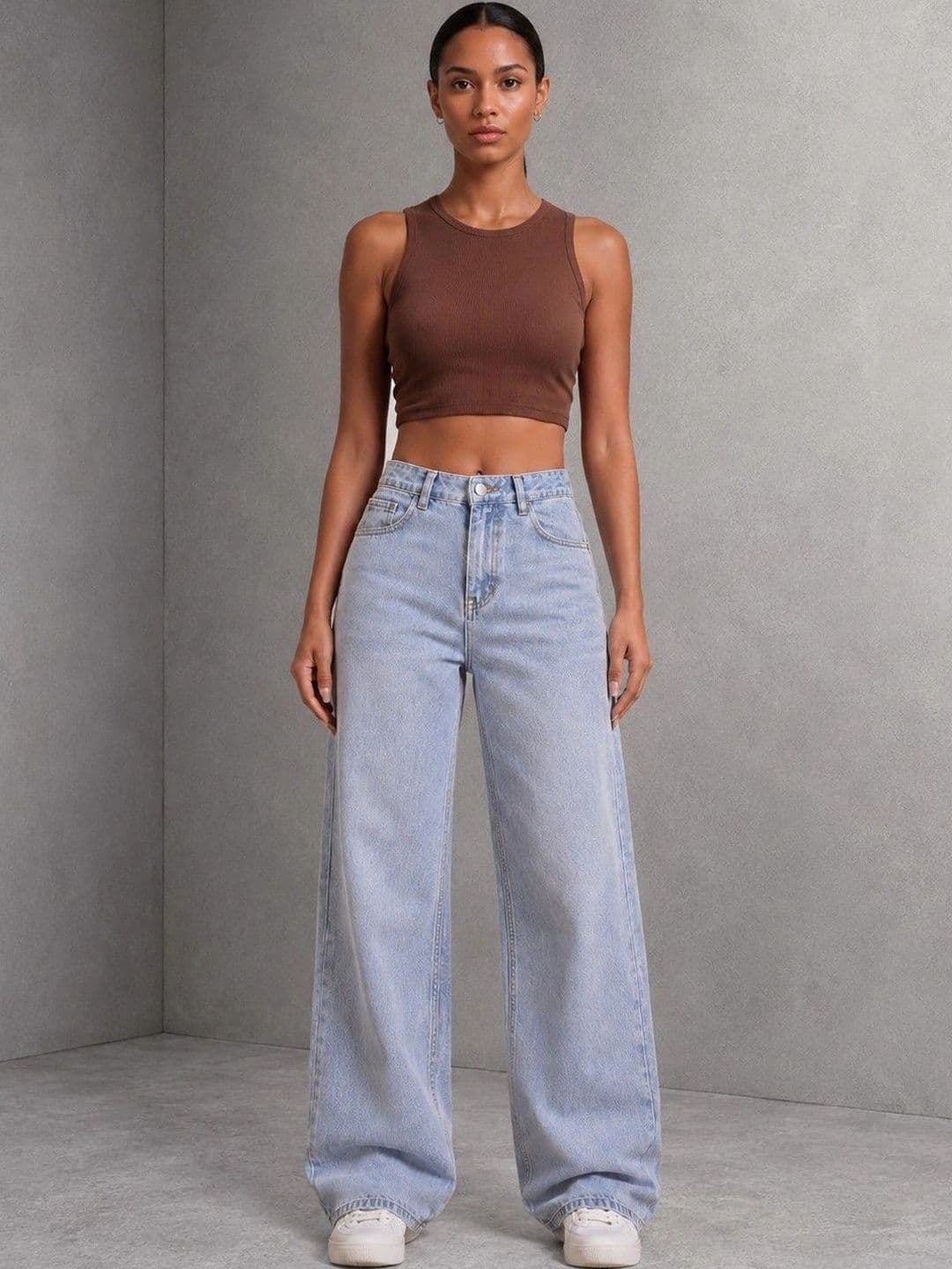 DressBerry Women Comfort Wide Leg High-Rise Light Fade Stretchable Jeans - view 1