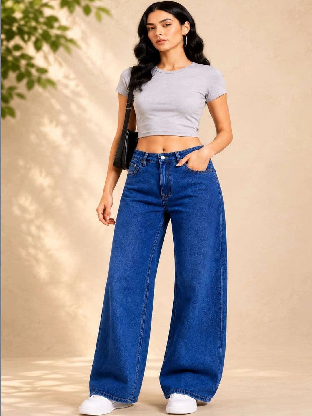 DressBerry Women Comfort Wide Leg High-Rise Light Fade Stretchable Jeans thumbnail 3