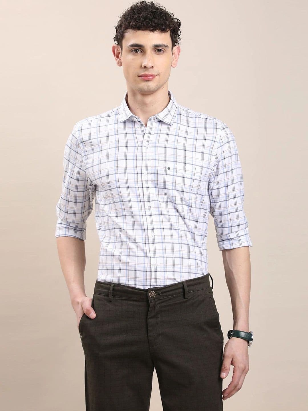 Turtle Men Relaxed Slim Fit Checked Casual Shirt thumbnail 5