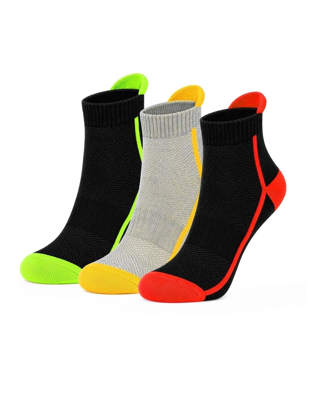 LOUIS STITCH Men Pack of 3 Cotton Assorted Colourblocked Ankle Length Socks - view 1