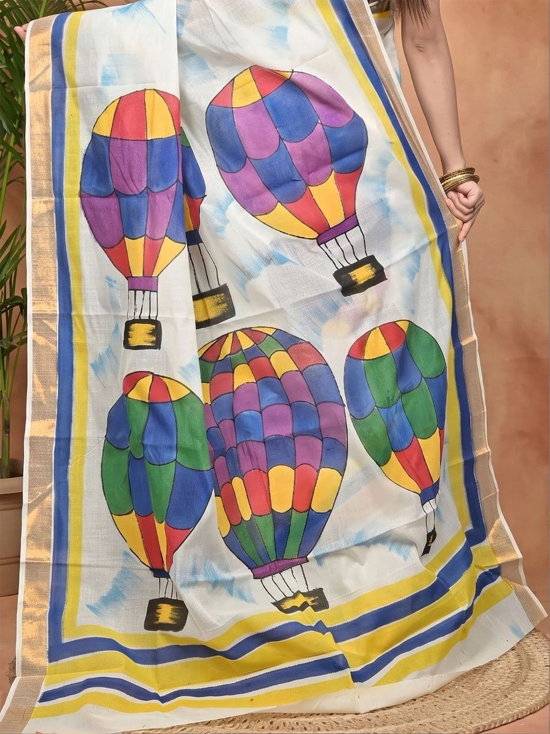 GitAsit Ethnic Motifs Sequinned Pure Cotton Handloom Taant Saree thumbnail 3