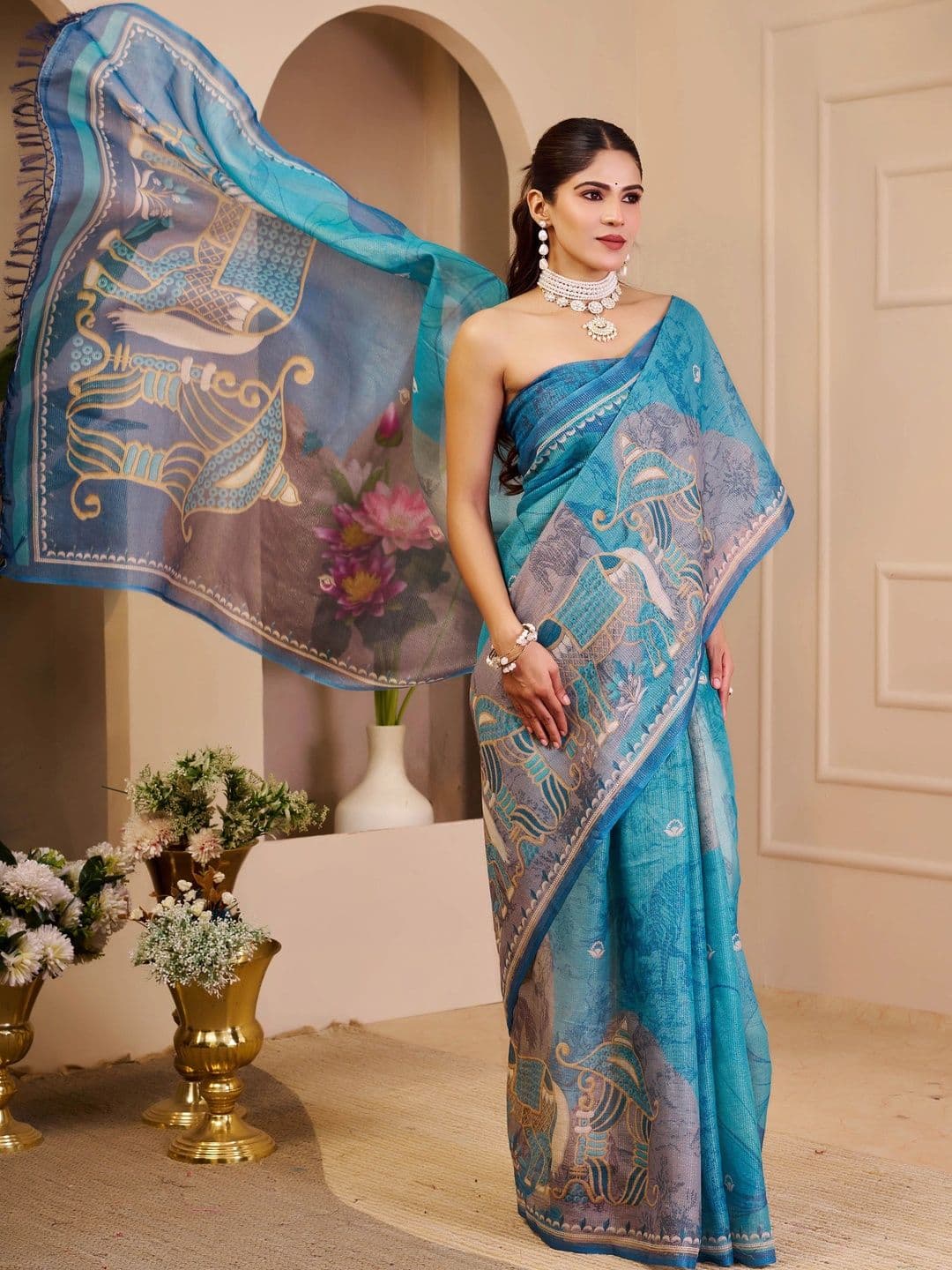 HERE&NOW Silk Cotton Handloom Saree thumbnail 2