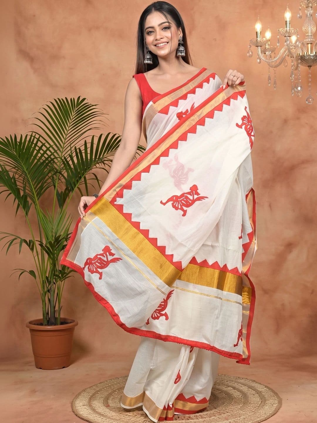 GitAsit Women Woven Design Pure Cotton Handloom Taant Saree thumbnail 3