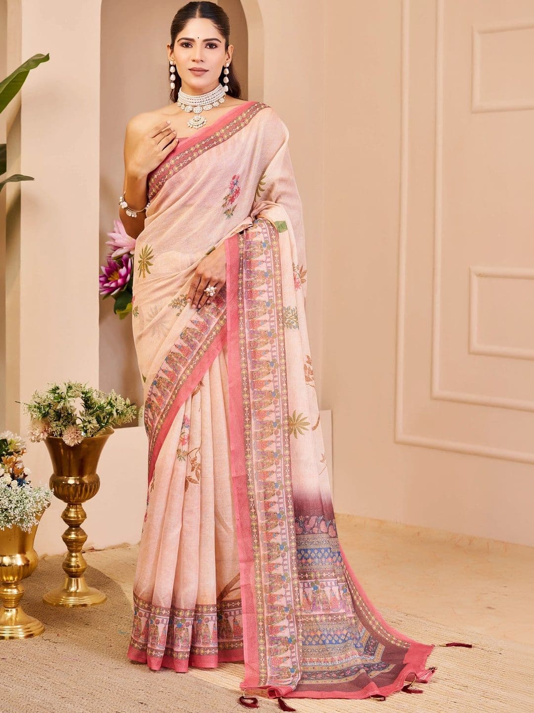 Maroosh Women Kalamkari Silk Cotton Handloom Saree - view 1