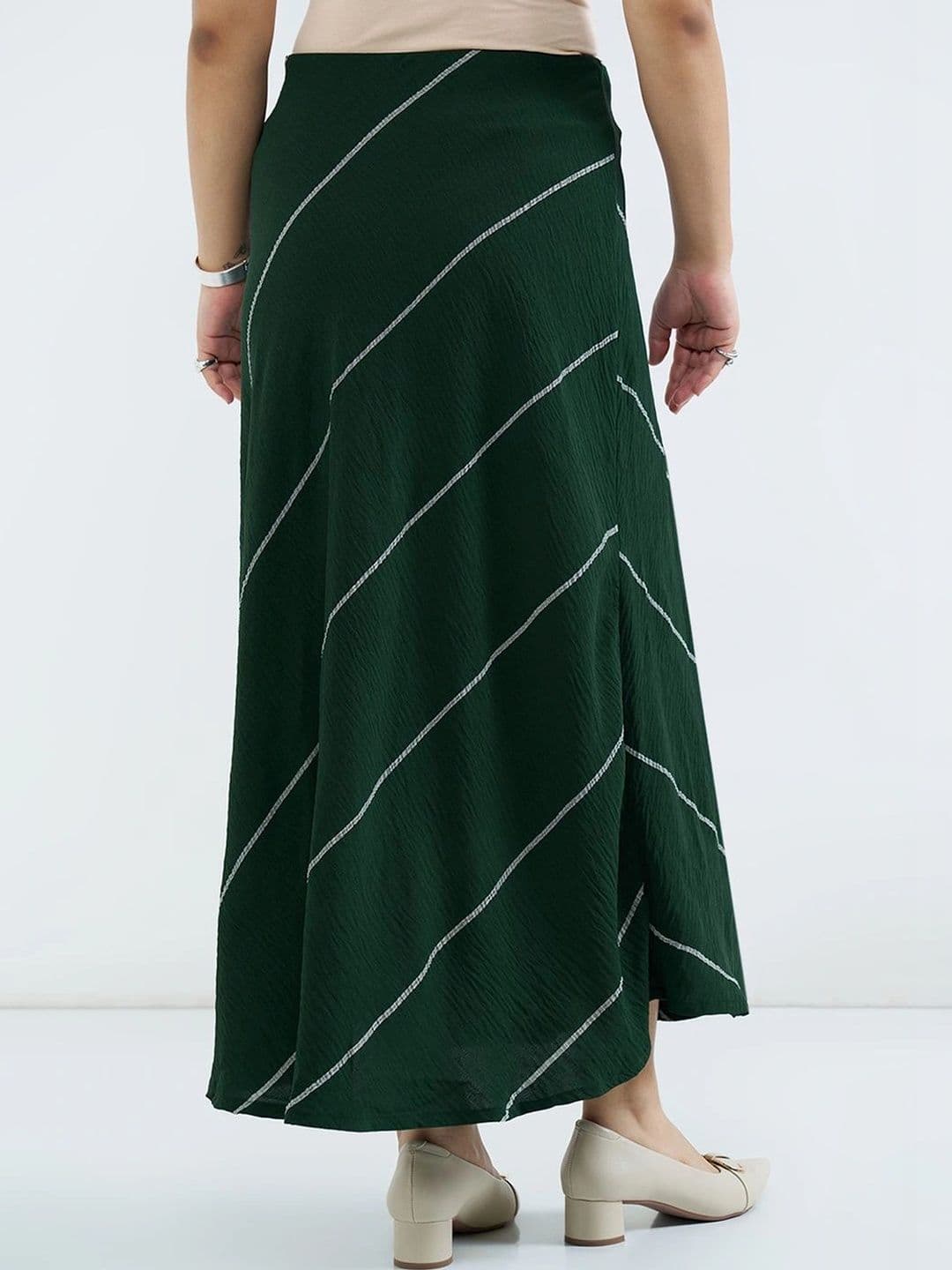 Honey Curvytude by Pantaloons Women Striped Midi A-Line Skirt thumbnail 3