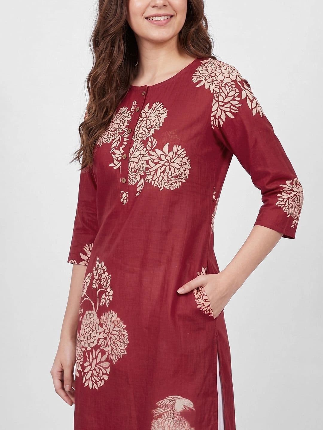 Melange by Lifestyle Women Floral Printed Floral Kurta thumbnail 3