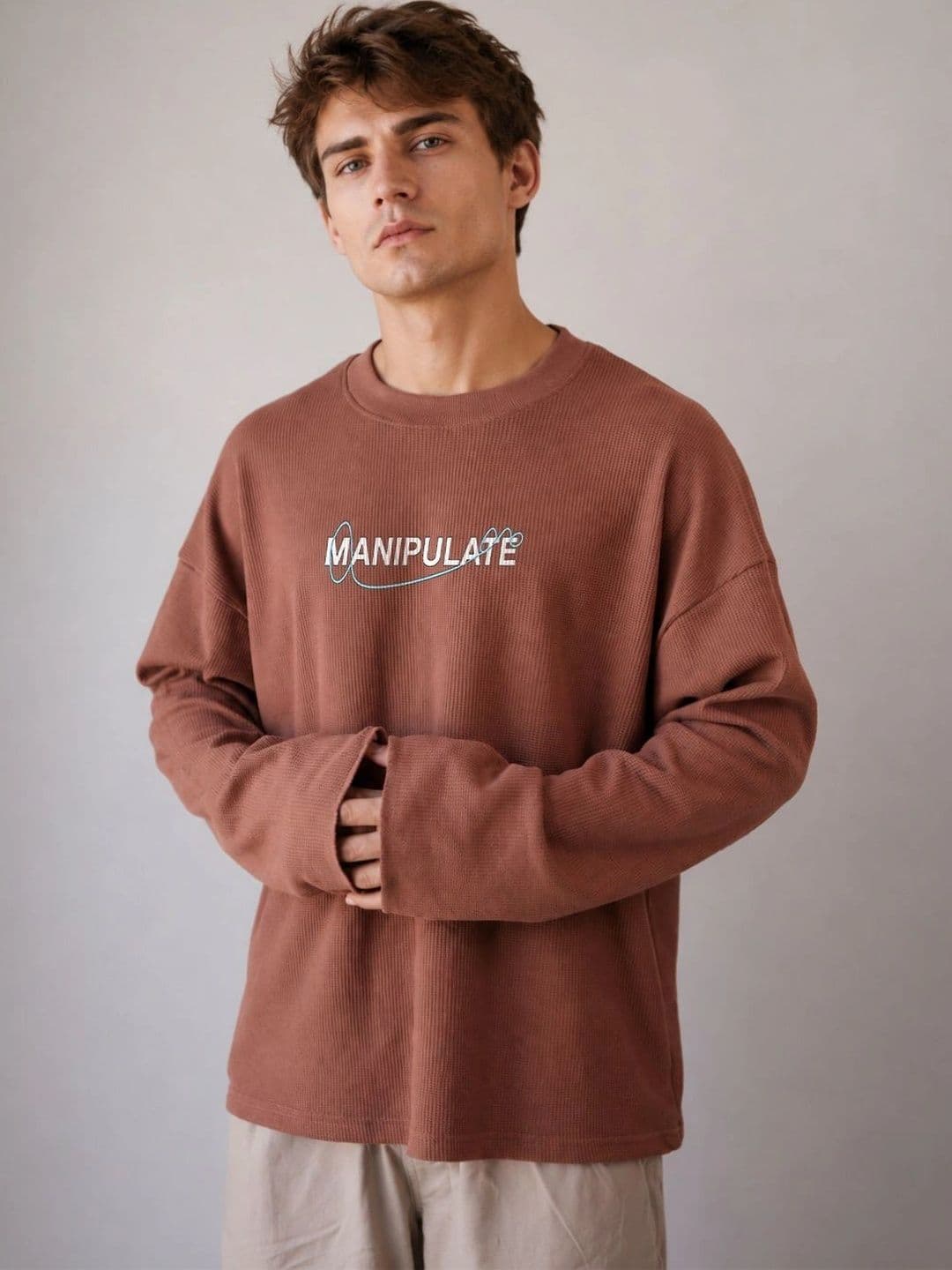 BRAHMOR Men Typography Drop-Shoulder Sleeves Boxy T-shirt thumbnail 6