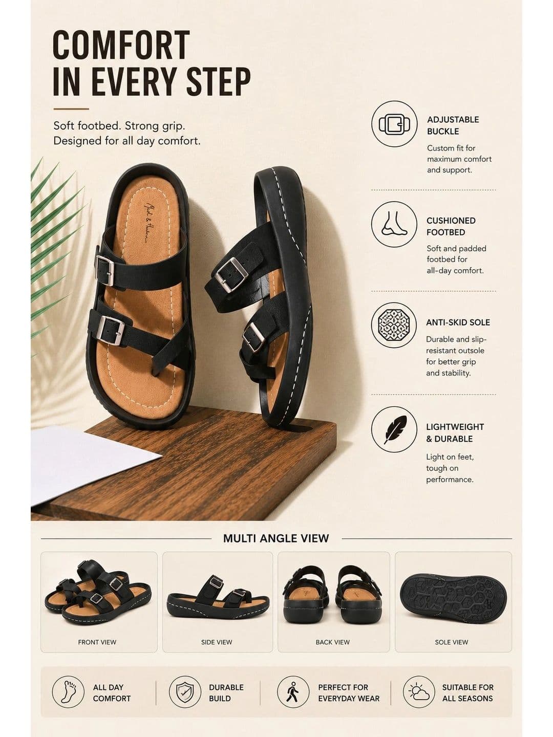 Mast & Harbour Men Comfort Sandals thumbnail 2
