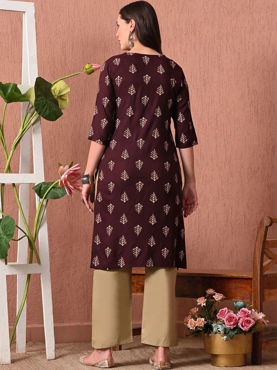 Sangria Women Ethnic Motifs Printed Kurta thumbnail 6