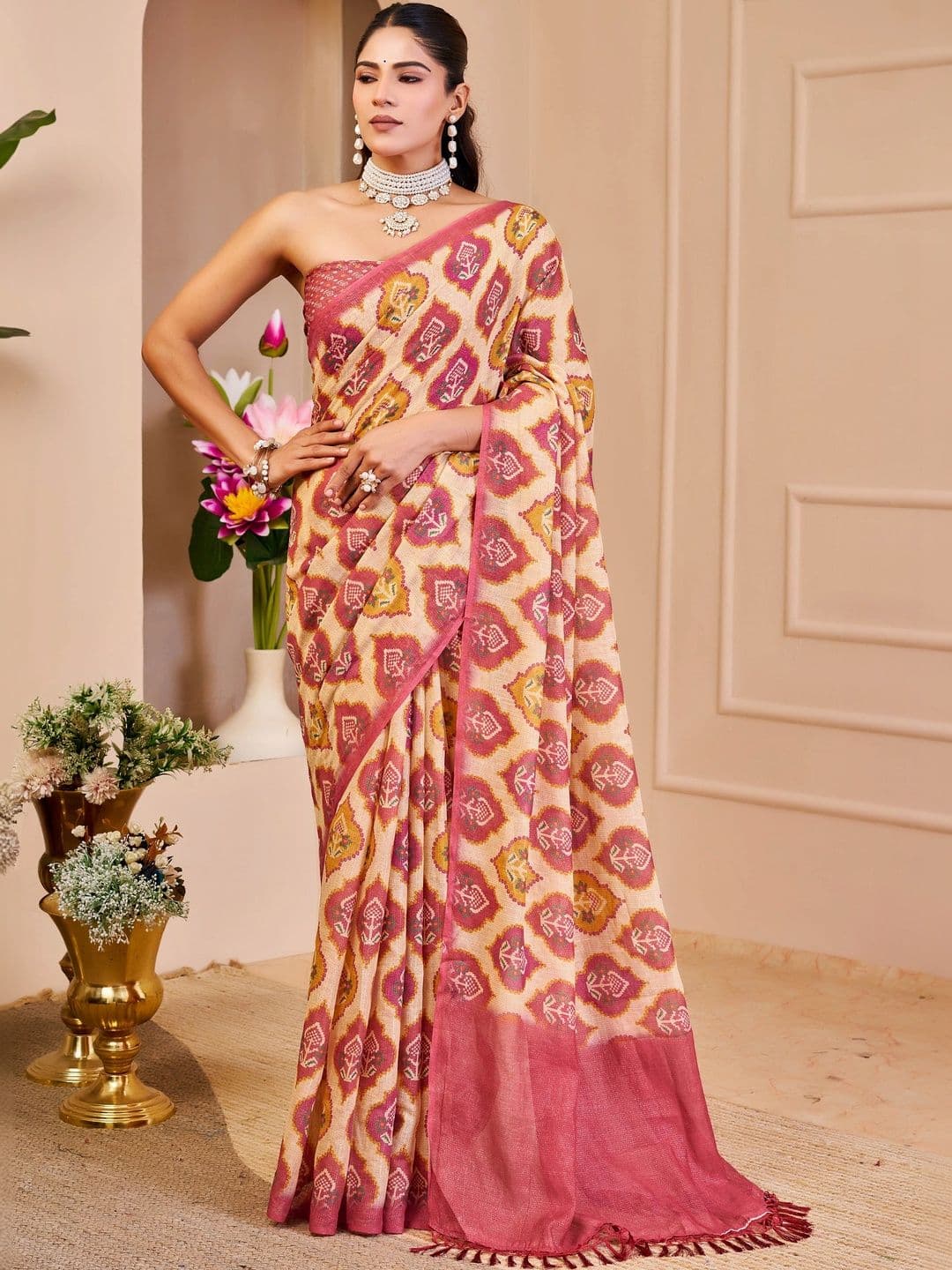 HERE&NOW Kalamkari Silk Cotton Handloom Saree - view 1