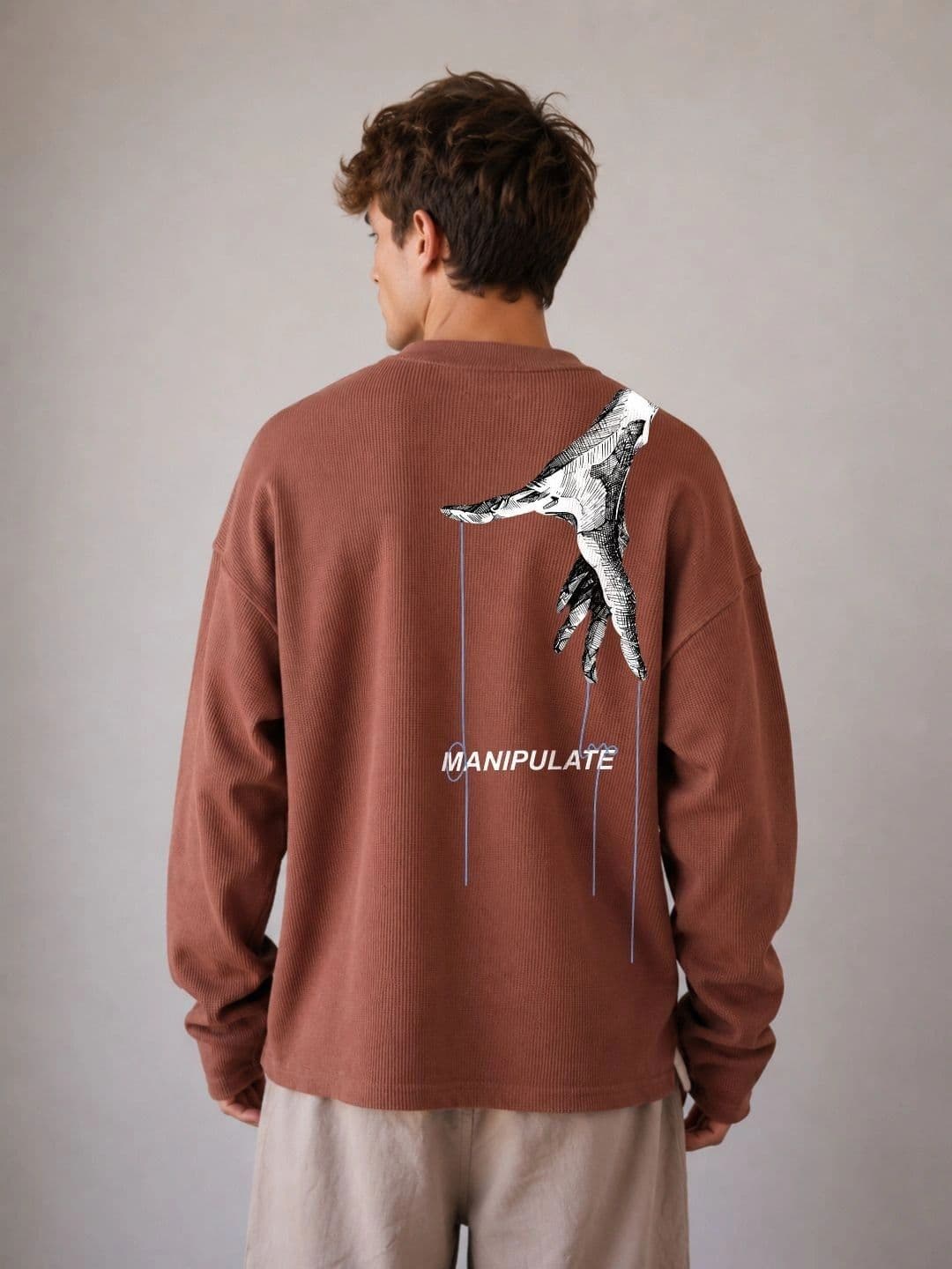 BRAHMOR Men Typography Drop-Shoulder Sleeves Boxy T-shirt - view 1