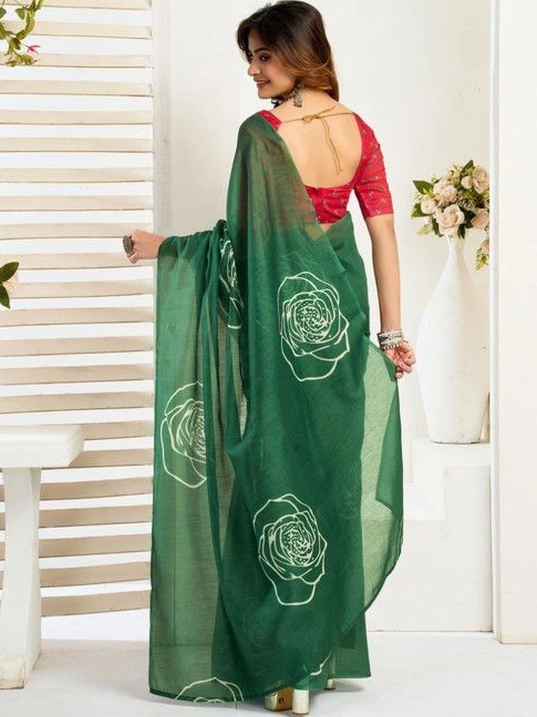 plothah Woven Design Linen Blend Saree thumbnail 7