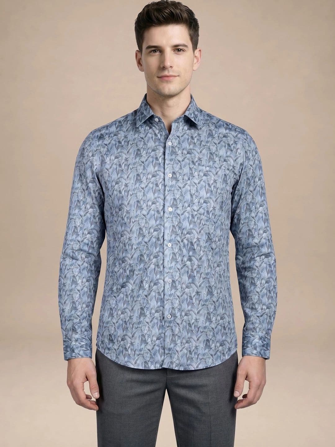 Turtle Men Standard Slim Fit Printed Semiformal Shirt thumbnail 4