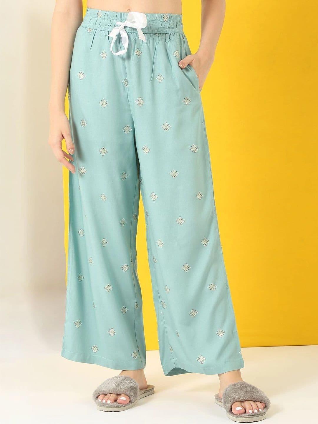 Sweet Dreams Women Ethnic Motifs Embroidered Knitted Ethnic Palazzos thumbnail 2