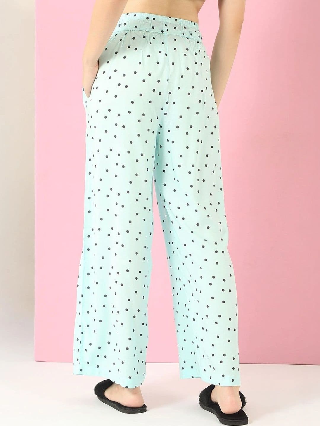 Sweet Dreams Women Polka Dot Printed Knitted Palazzos thumbnail 7