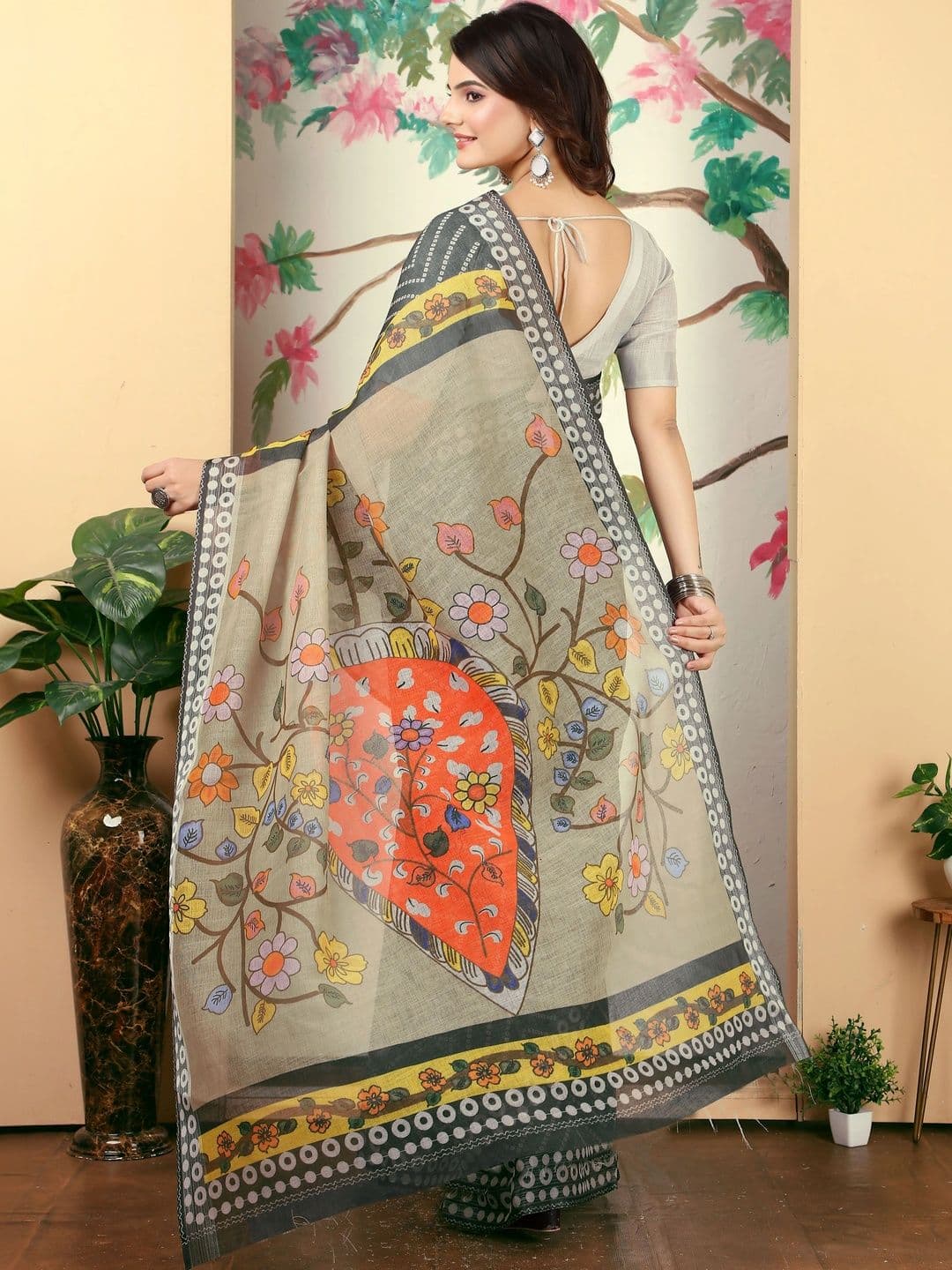 HERE&NOW Bandhani Saree thumbnail 2
