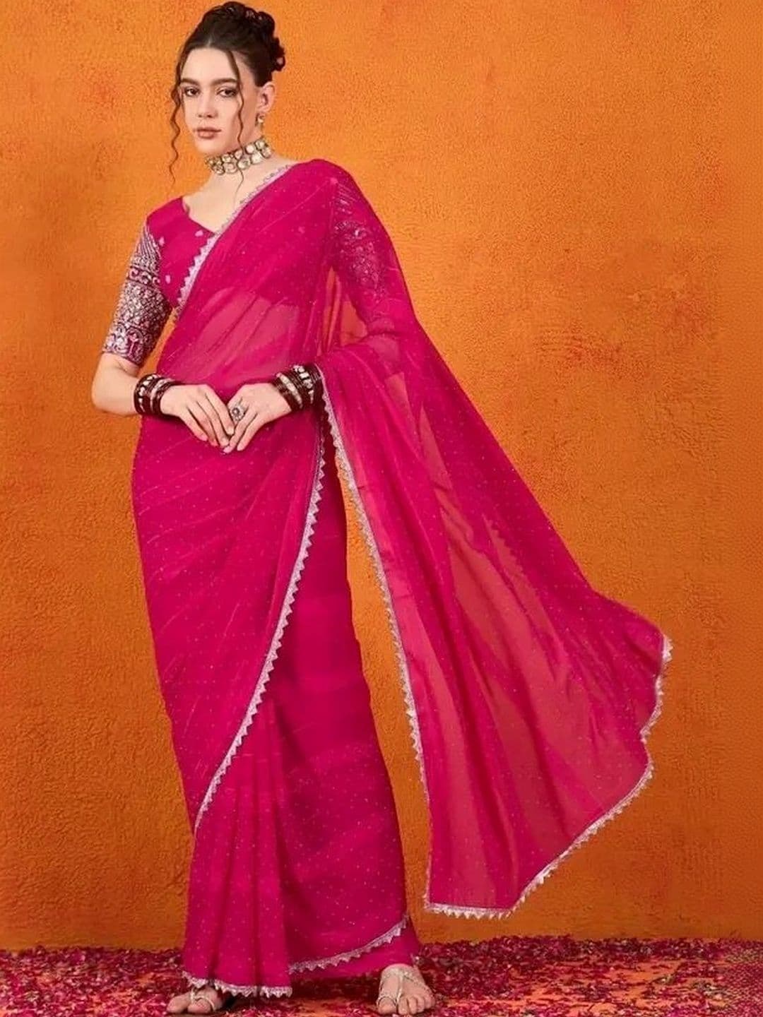 FABRELLA Embellished Embroidered Banarasi Saree - view 1