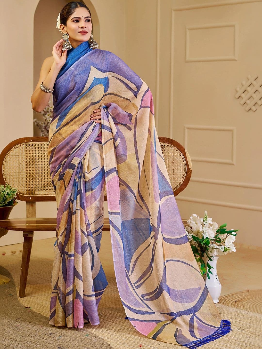 HERE&NOW Women Silk Cotton Handloom Saree thumbnail 2