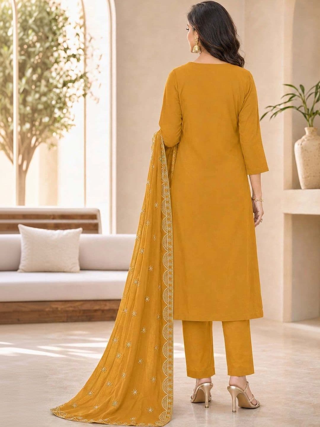 BHAIRAV TEX Embroidered Unstitched Dress Material thumbnail 5