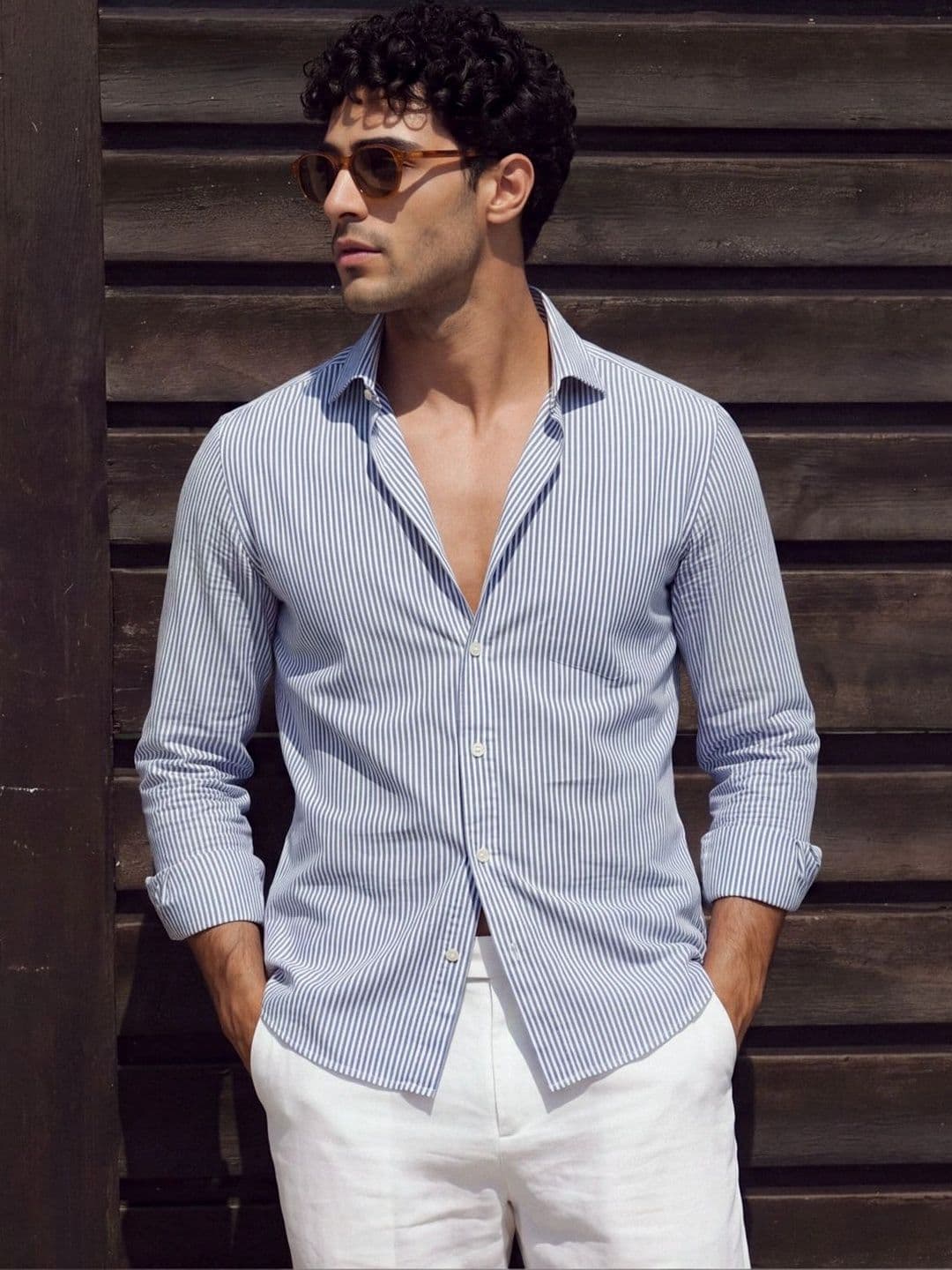 Urban Scissors Men Slim Fit Striped Casual Shirt thumbnail 3